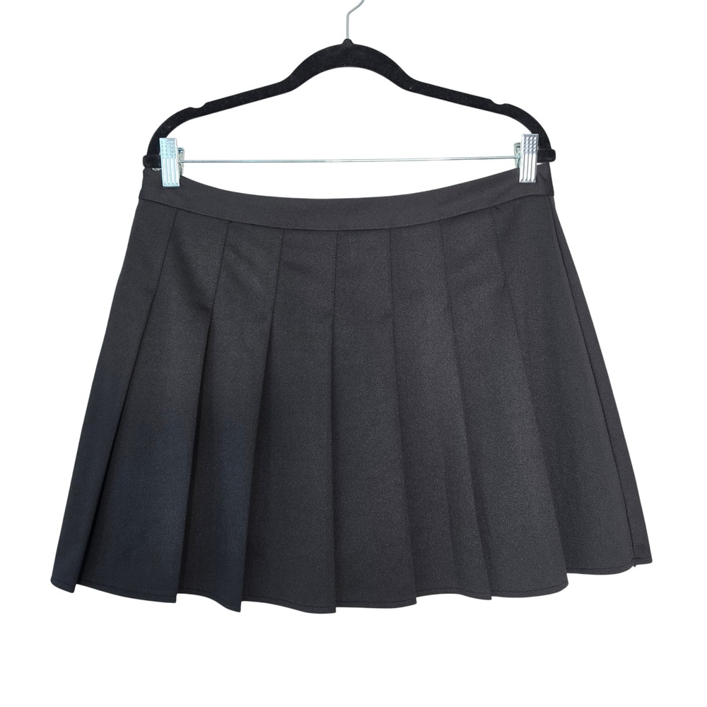 Scktoo Skort Women XL Black Pleated Tennis Mini Skirt Built-in Shorts Preppy
